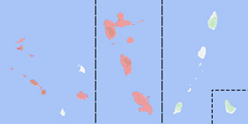 Range map of Iguana delicatissima